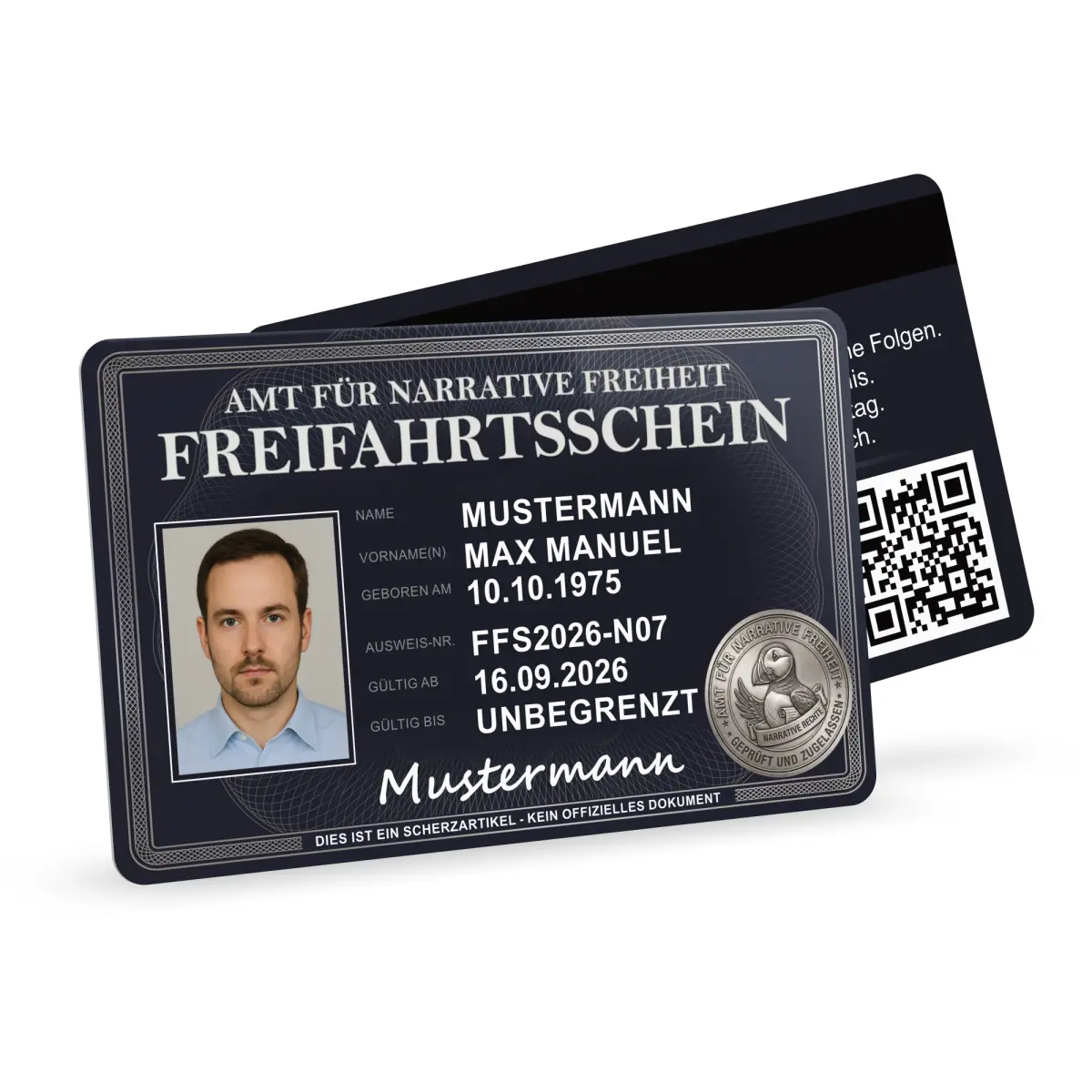 Freifahrtsschein im Kartenformat (recyceltes PVC)