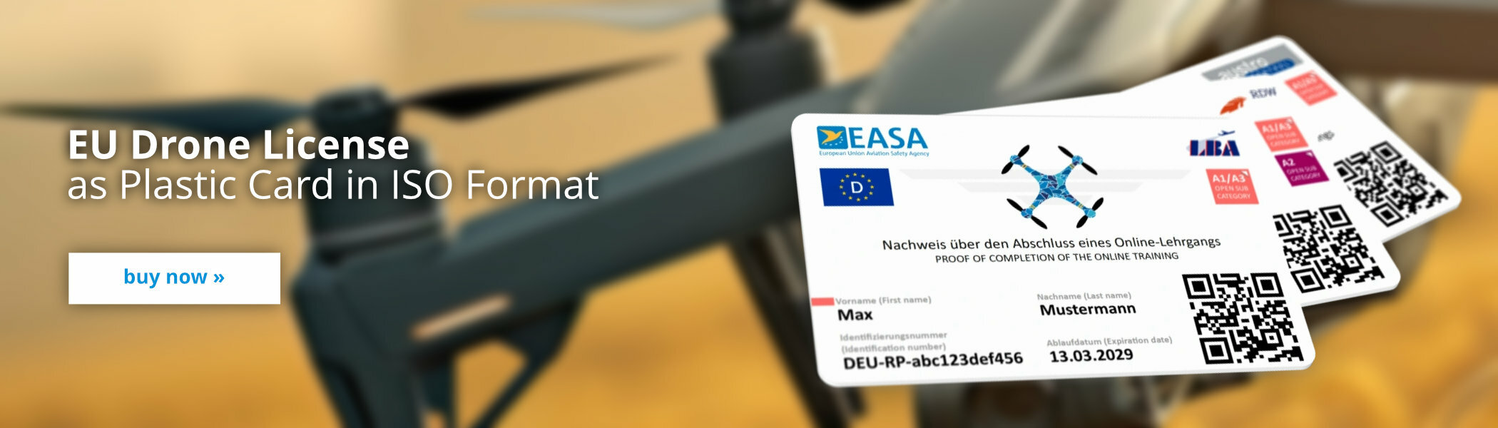 EU Drone License as plastic card