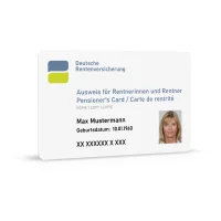 German Pensioners ID Card as Plastic Card - Reproduction