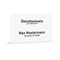 Dienstausweis für Sicherheitsunternehmen (nach §18 BewachV) - Minimal Weiß