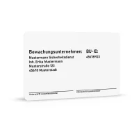 Security Staff ID Card (acc. to §18 BewachV) - Minimal White