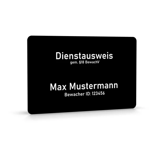 Security Staff ID Card (acc. to §18 BewachV) - Minimal White