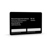 Security Staff ID Card (acc. to §18 BewachV) - Minimal Black