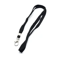 Schlüsselband/Lanyard (Schlauchband) 45cm Schwarz mit Karabiner