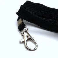 Schlüsselband/Lanyard (Schlauchband) 45cm Schwarz mit Karabiner