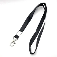 Lanyard (Flat Band) 45cm Black with Carabiner