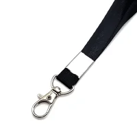 Lanyard (Flat Band) 45cm Black with Carabiner