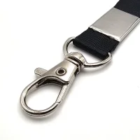 Schlüsselband/Lanyard (Flachband) 45cm Schwarz mit Karabiner