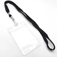 Nylon Lanyard (45cm) with Clip & ID Card Holder (vertical)