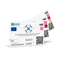 EU Drone License (A1/A3, A2, STS) as a Plastic Card (for two EASA Certificates, double-sided print)