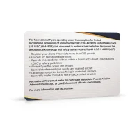 US Drone License (TRUST) as a Plastic Card (double-sided print)