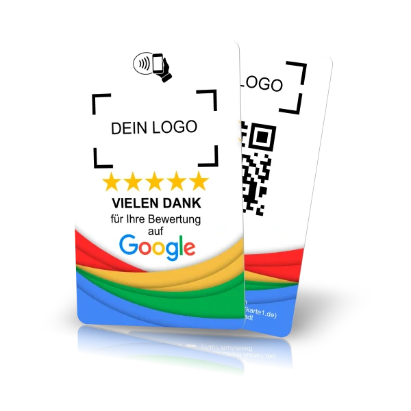 NFC Bewertungskarte (Google) inkl. Text-/Logo-Druck Weiß