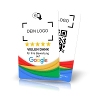 NFC Bewertungskarte (Google) inkl. Text-/Logo-Druck Weiß