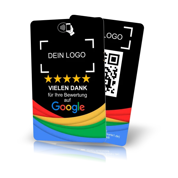 NFC Review Card (Google) incl. text- or logo printing Black