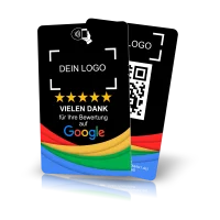 NFC Bewertungskarte (Google) inkl. Text-/Logo-Druck Schwarz