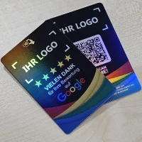 NFC Bewertungskarte (Google) inkl. Text-/Logo-Druck Schwarz-Holografisch