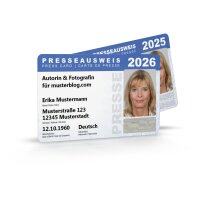 Presseausweis 2026 (DE/EN/FR) mit Hologram (inkl. 2025er...