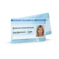 Security Staff ID Card with Image (BewachV) - Standard Blue