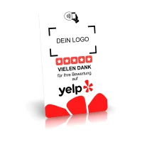 NFC Bewertungskarte (yelp!) inkl. Text-/Logo-Druck