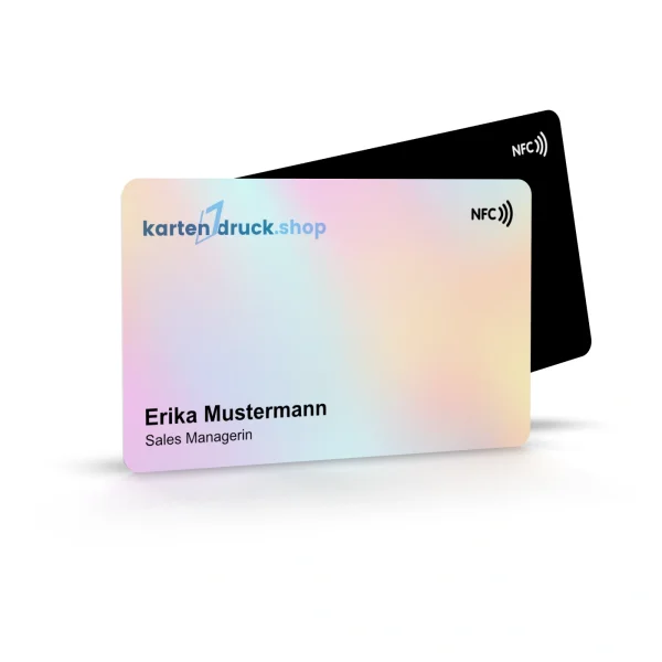 Digitale NFC-Visitenkarte mit holografischer Oberfläche - SmartCard aus Plastik (PVC)