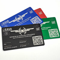 EU Drone License as Metall-Card (Laser Engraving)