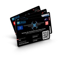 EU Drone License (A1/A3, A2, STS) as Plastic Card (Black)