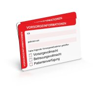 Hinweis-Karte auf Patientenverfügung /...