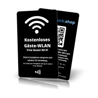 WLAN-Gästekarte mit NFC & QR-Code – Individuell bedruckt für Hotels, Gastronomie & Ferienwohnungen (Schwarz-Holografisch)