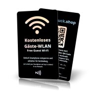 WLAN-Gästekarte mit NFC & QR-Code – Individuell bedruckt für Hotels, Gastronomie & Ferienwohnungen (Schwarz-Holografisch)