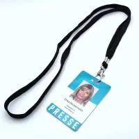 Schlüsselband/Lanyard (Schlauchband) 45cm mit Karabiner Schwarz