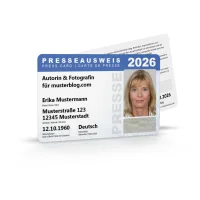 Presseausweis 2026 (DE/EN/FR) mit Hologram