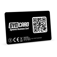 DYNCARD BLACK - digitale NFC-Visitenkarte - SmartCard aus Plastik (PVC)