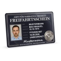 Freifahrtsschein im Kartenformat (recyceltes PVC)