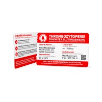 Personalisierte Thrombozytopenie Notfallkarte – Medizinischer Pass für den Geldbeutel (Recyceltes PVC)