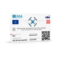 EU Drone License (A1/A3, A2, STS) as NFC card