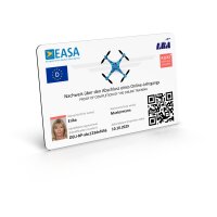 EU Drone License (A1/A3, A2, STS) as Plastic card with Image