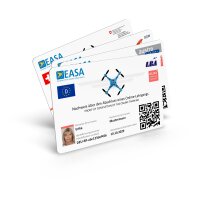 EU Drone License (A1/A3, A2, STS) as Plastic card with Image