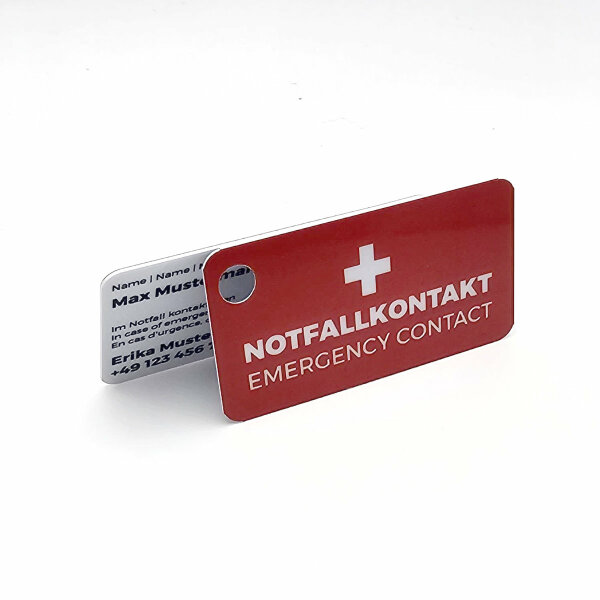 3 x Emergency Card (Mini Card) for the Keychain (Emergency Contact)