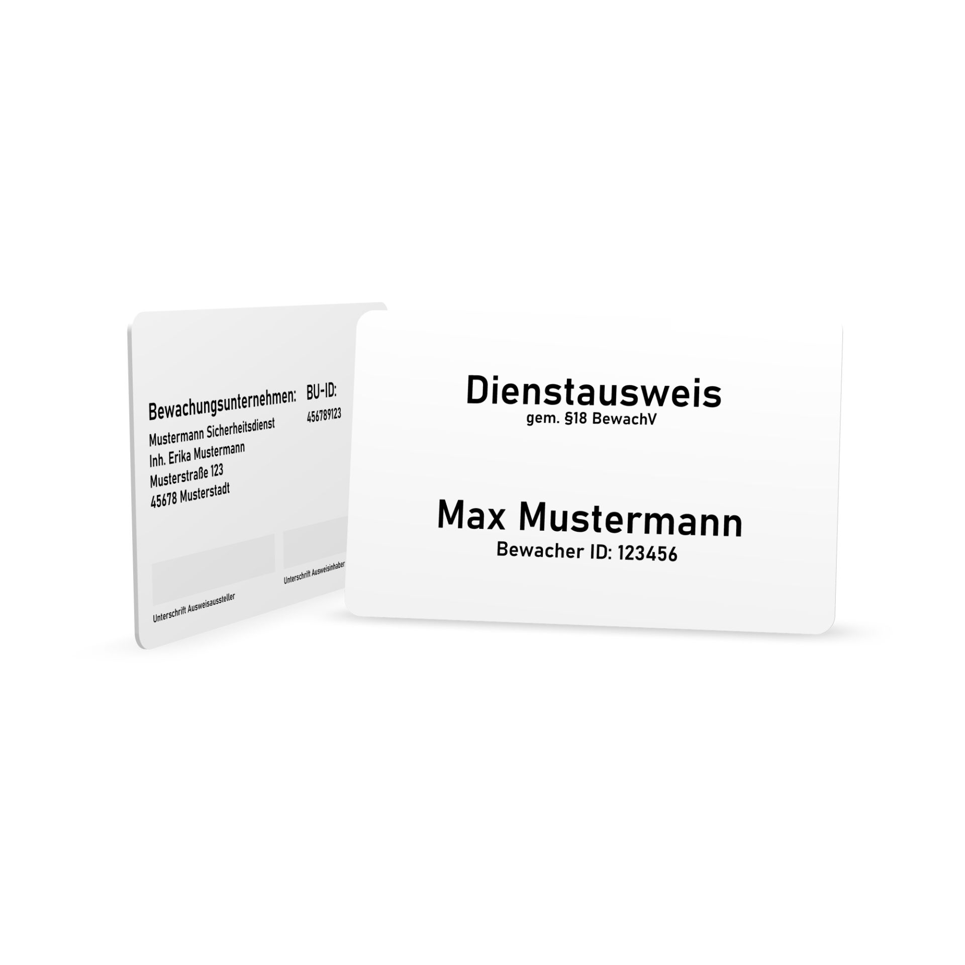 Security Service ID Card (§18 BewachV) – Minimalist Design