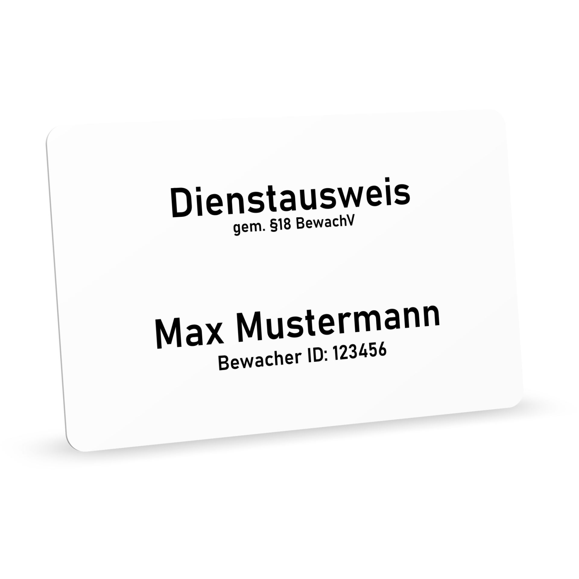 Security Service ID Card (§18 BewachV) – Minimalist Design